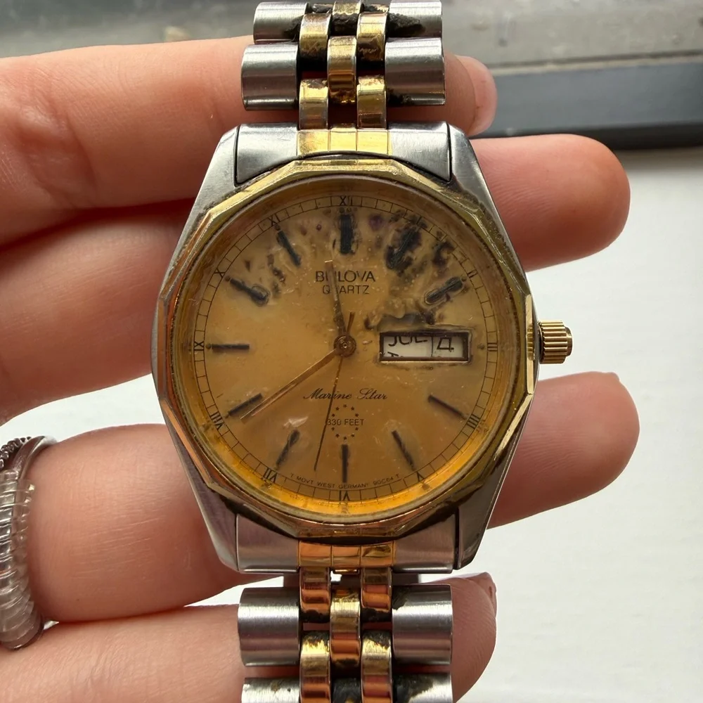 Vintage Bulova Marine Star Two-Tone Day Date Watch – Parts / Repair - Picture 7 of 9